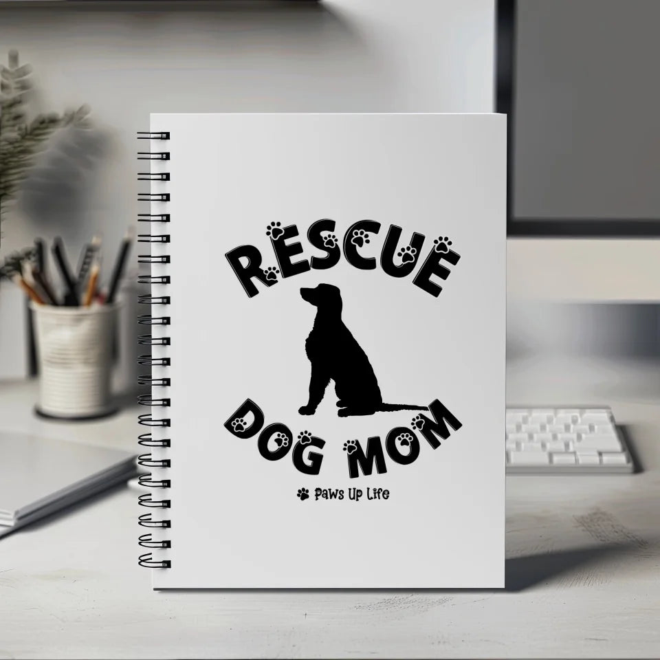 Rescue Dog Mom Notebook - Personalized Silhouette Dog Lover Gift