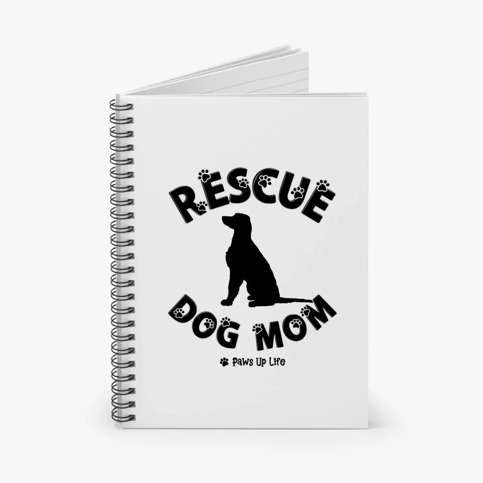 Rescue Dog Mom Notebook - Personalized Silhouette Dog Lover Gift