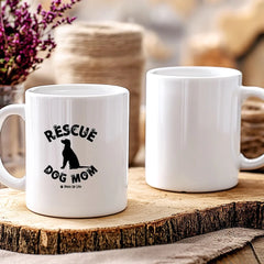 Rescue Dog Mom Coffee Mug | Personalized Dog Lover Adoption Gift