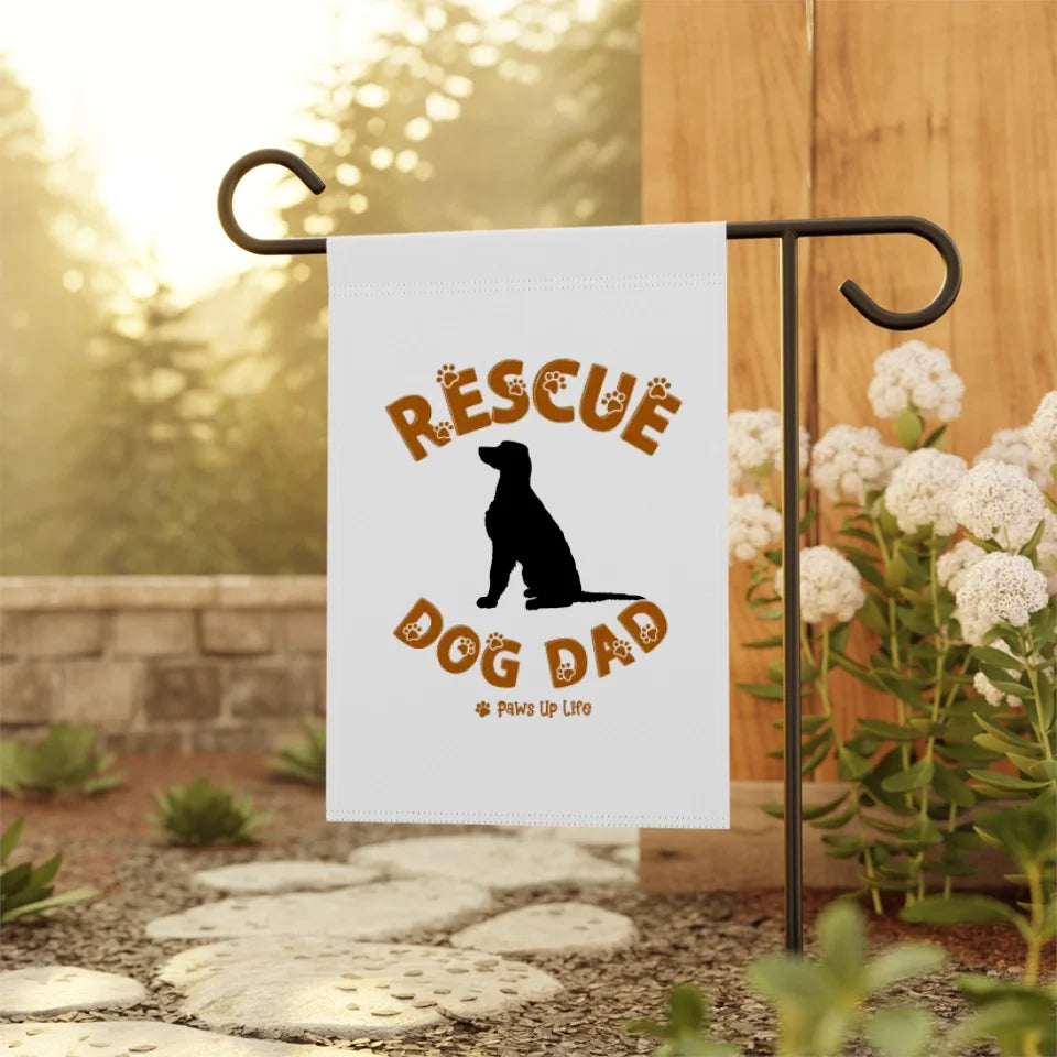 Rescue Dog Dad Garden Banner Flag | Personalized Dog Lover Adoption Gift