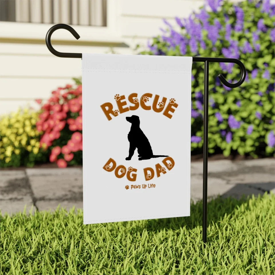 Rescue Dog Dad Garden Banner Flag | Personalized Dog Lover Adoption Gift