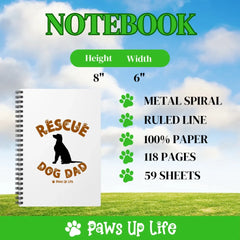 Rescue Dog Dad Notebook | Personalized Dog Lover Adoption Gift