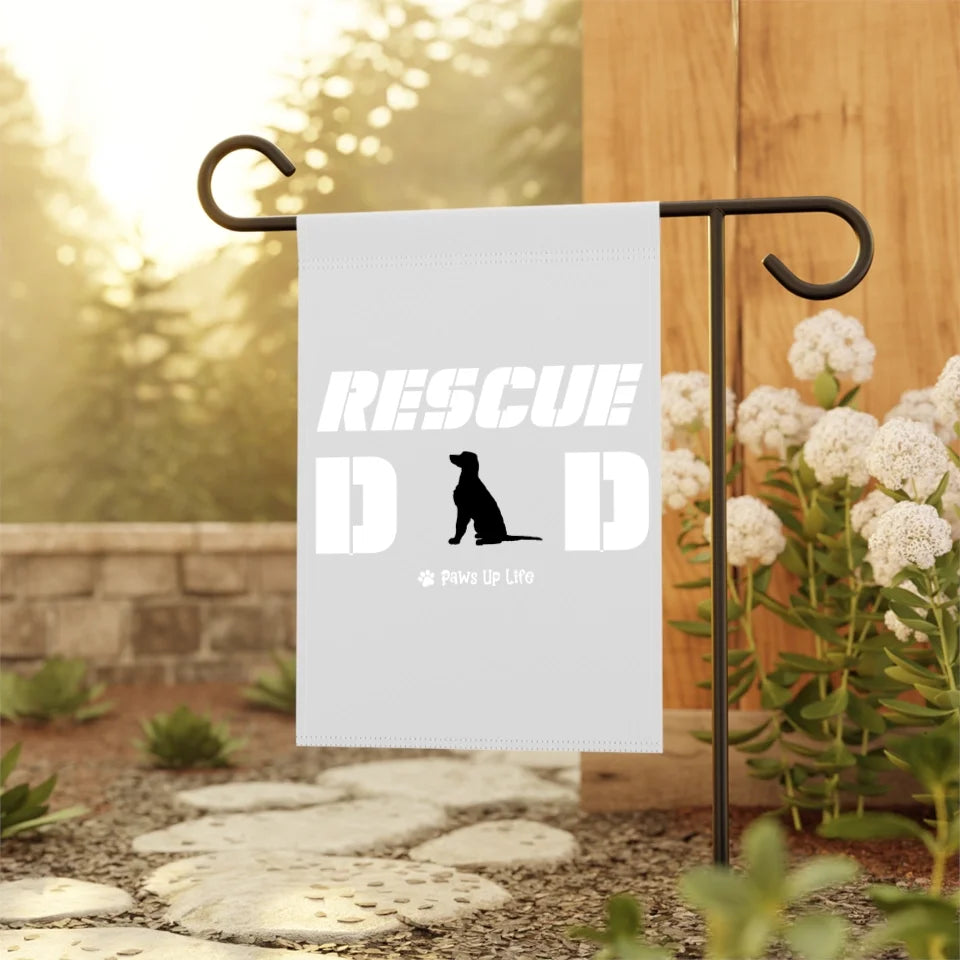 Rescue Dog Dad Outdoor Banner Flag | Personalized Dog Lover Adoption Gift