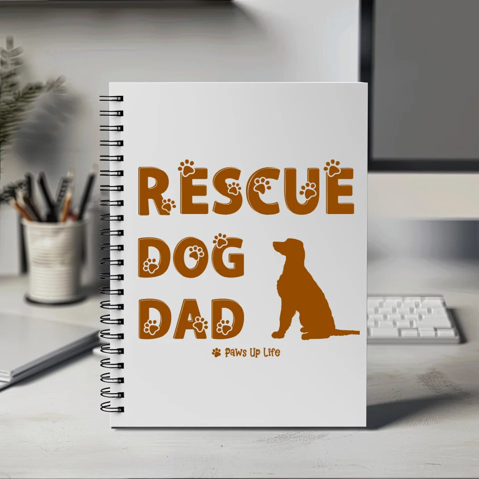 Rescue Dog Dad Notebook | Personalized Dog Lover Adoption Gift