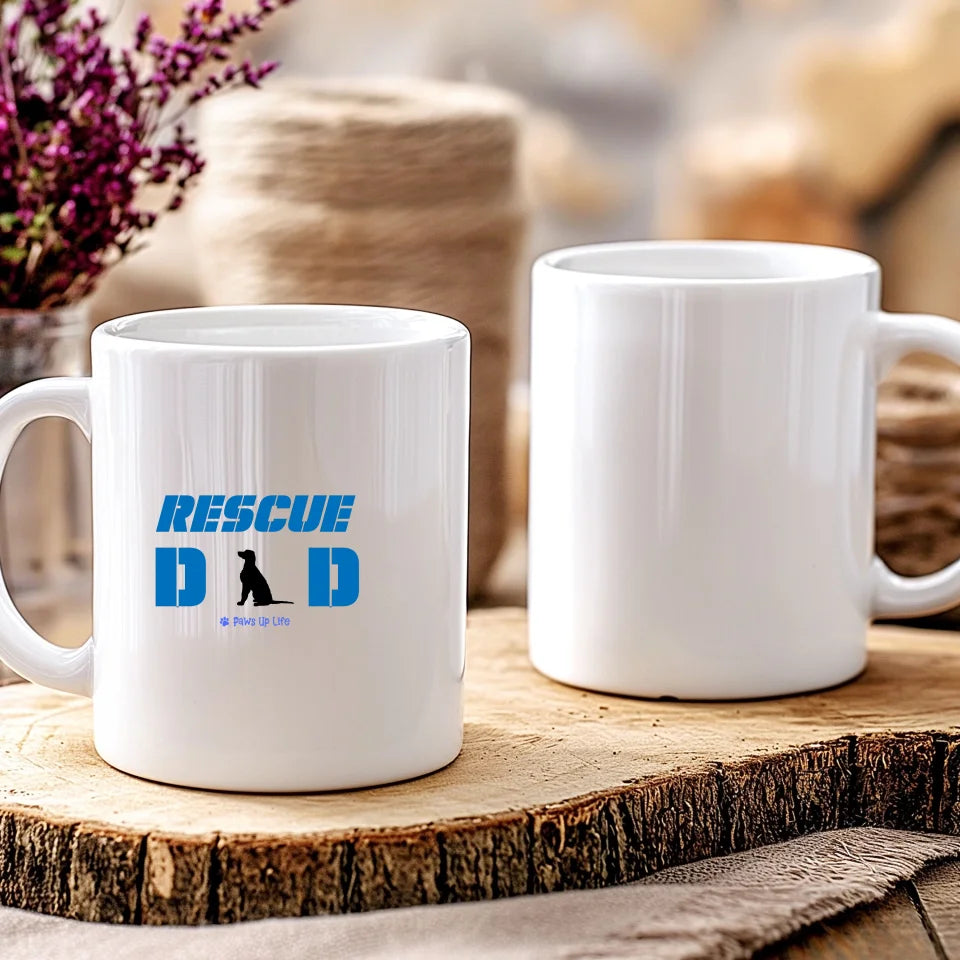 Rescue Dog Dad Coffee Mug | Personalized Dog Lover Adoption Gift