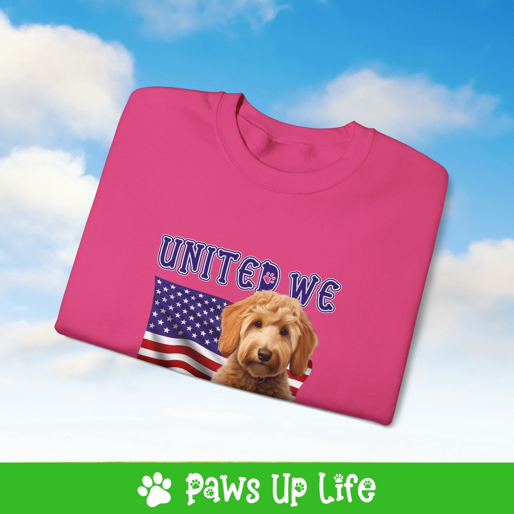 Groodle Dog United We Love Dog Crewneck Sweatshirt, Unisex Gift for Animal Lovers, Dog Mom Dad Sweatshirt, Cute Dog Lover Apparel, Fun Pet | Paws Up Life, LLC