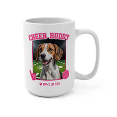 Beagle Cheer Buddy Cheerleading Dog 15oz Large Coffee Mug Ceramic Drinkware Tea Washable