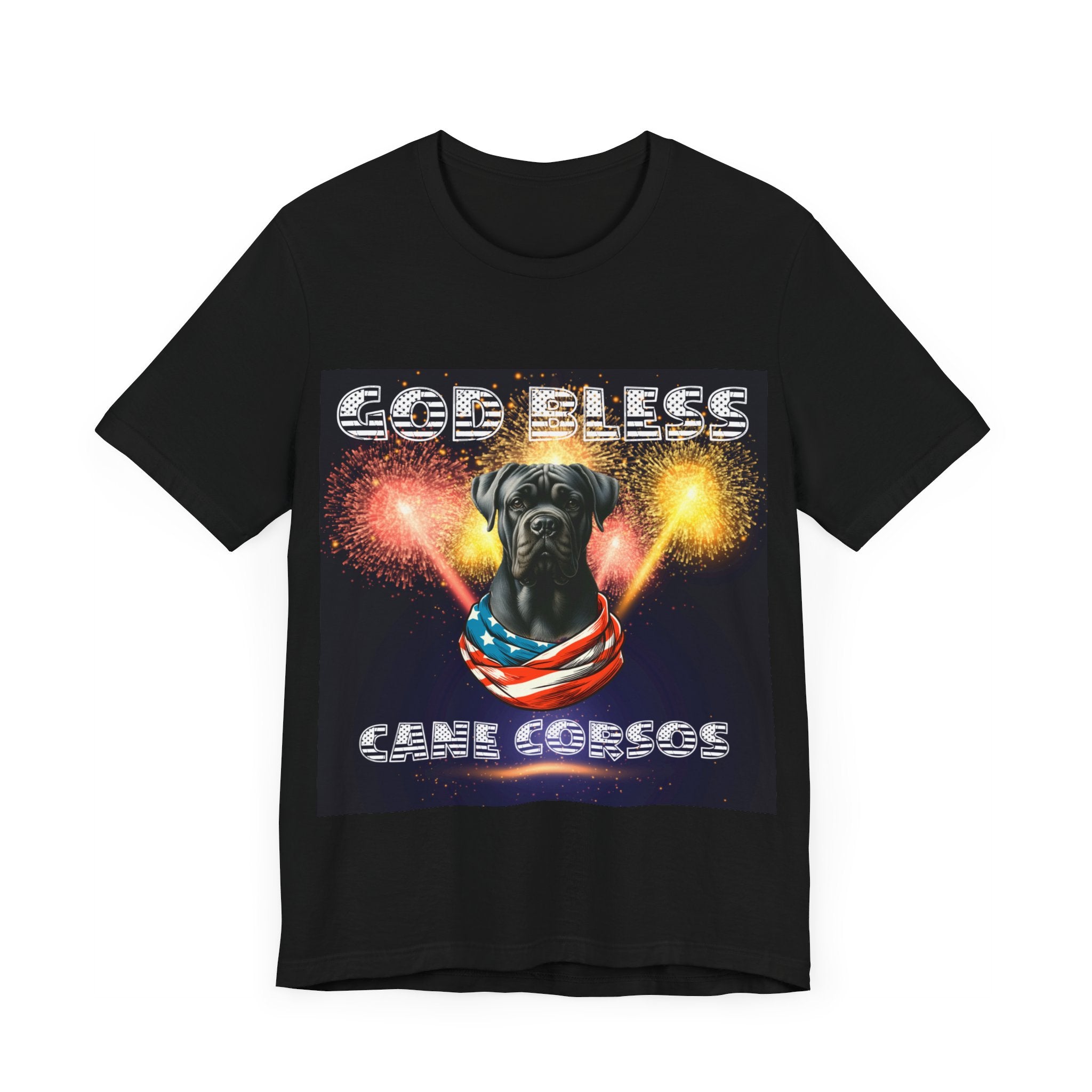 God Bless Cane Corso Patriotic TShirt Dog Gift for Him or Her | Unisex Short Sleeve Tee