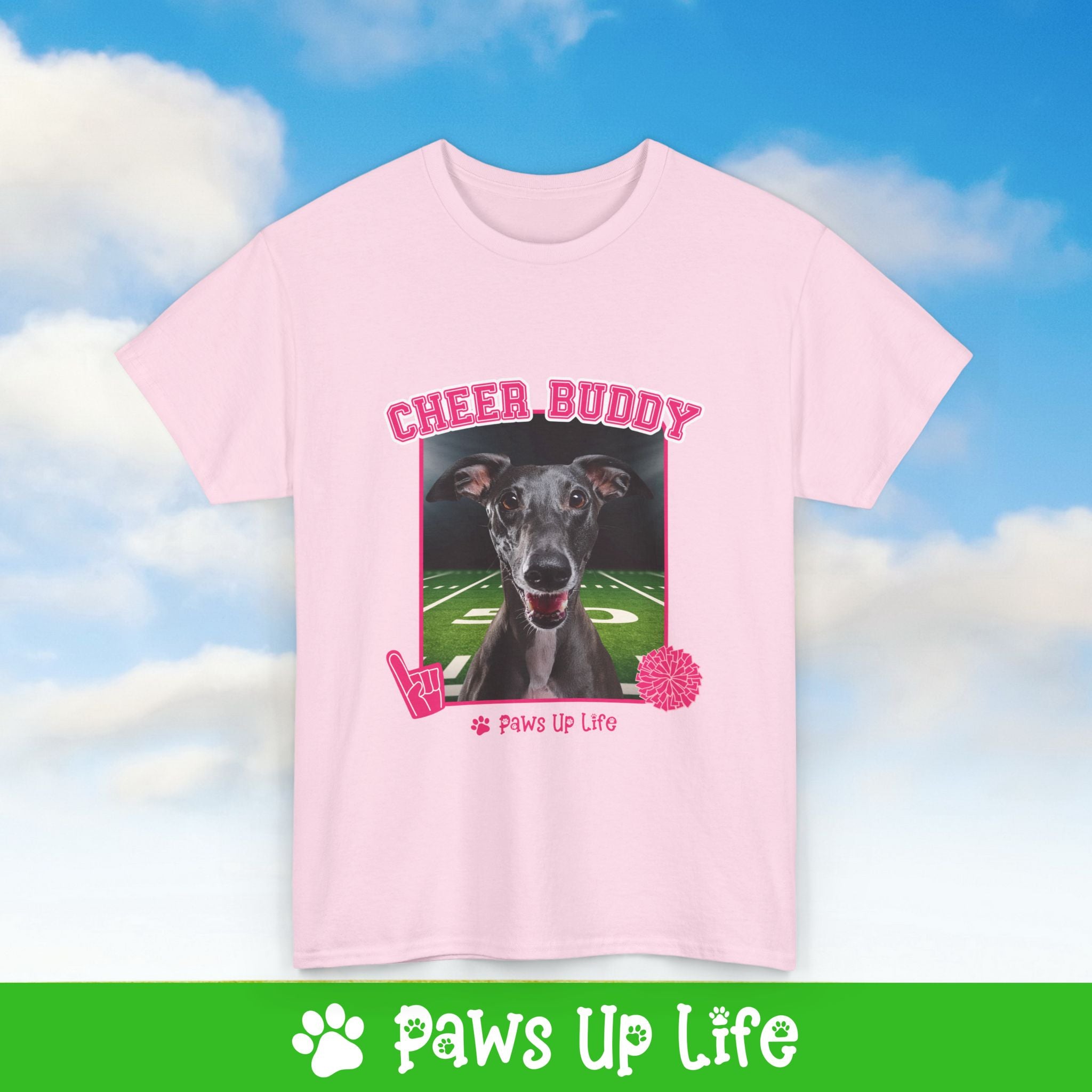 Italian Greyhound Football Cheer Buddy Cheerleading Dog Tee, Shirt, Unisex Pet Lover Gift, Dog Mom Dad Tshirt, Animal Rescue Advocate, Cute Puppy Graphic Top Classic Collar