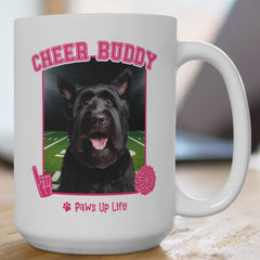 Black Russian Terrier Football Cheer Buddy Cheerleading Dog 15oz Large Coffee Mug Ceramic Drinkware Tea Washable | Paws Up Life, LLC