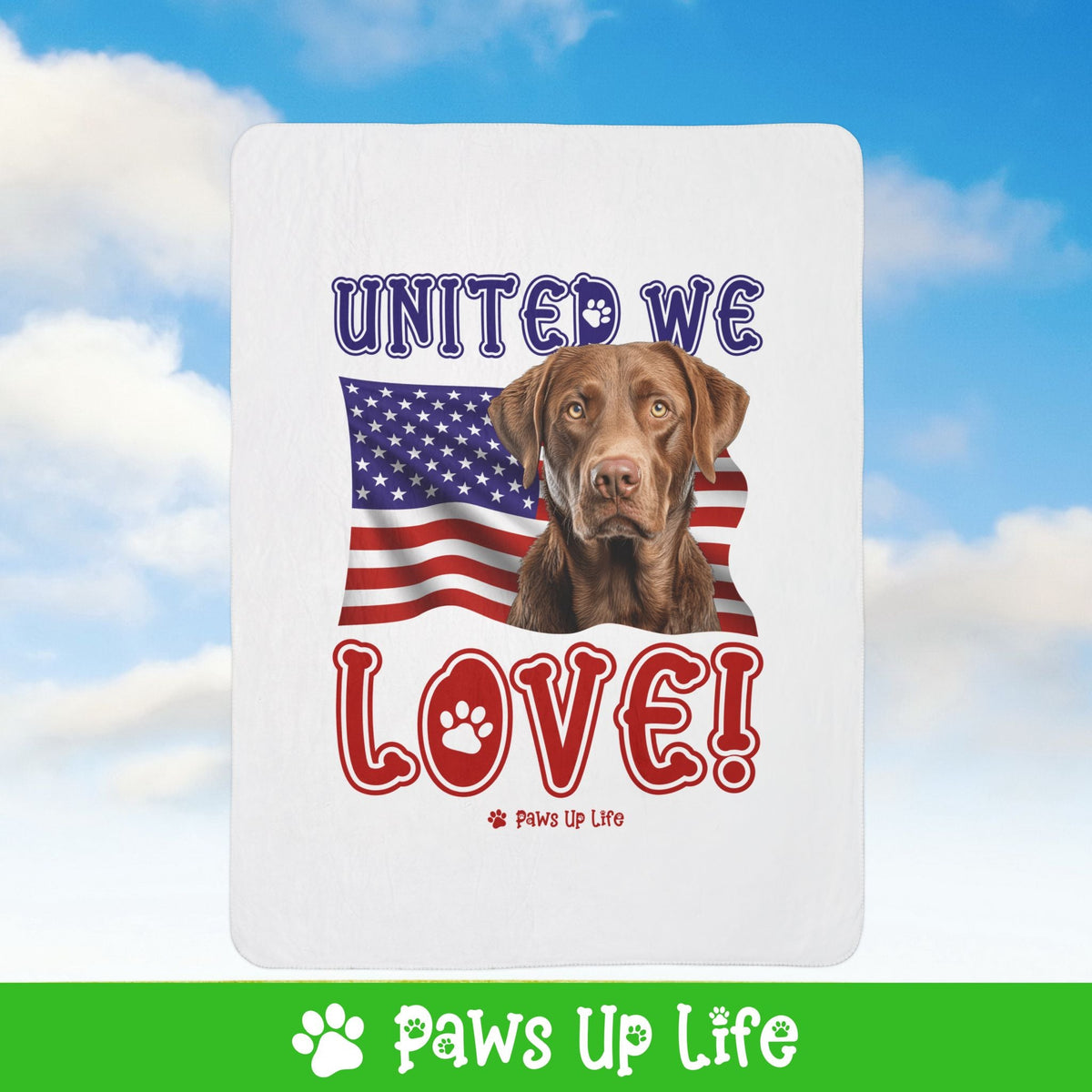 Chesapeake Bay Retriever Dog United We Love Fleece Sherpa Blanket - Perfect for Snuggling and Cozy Napping