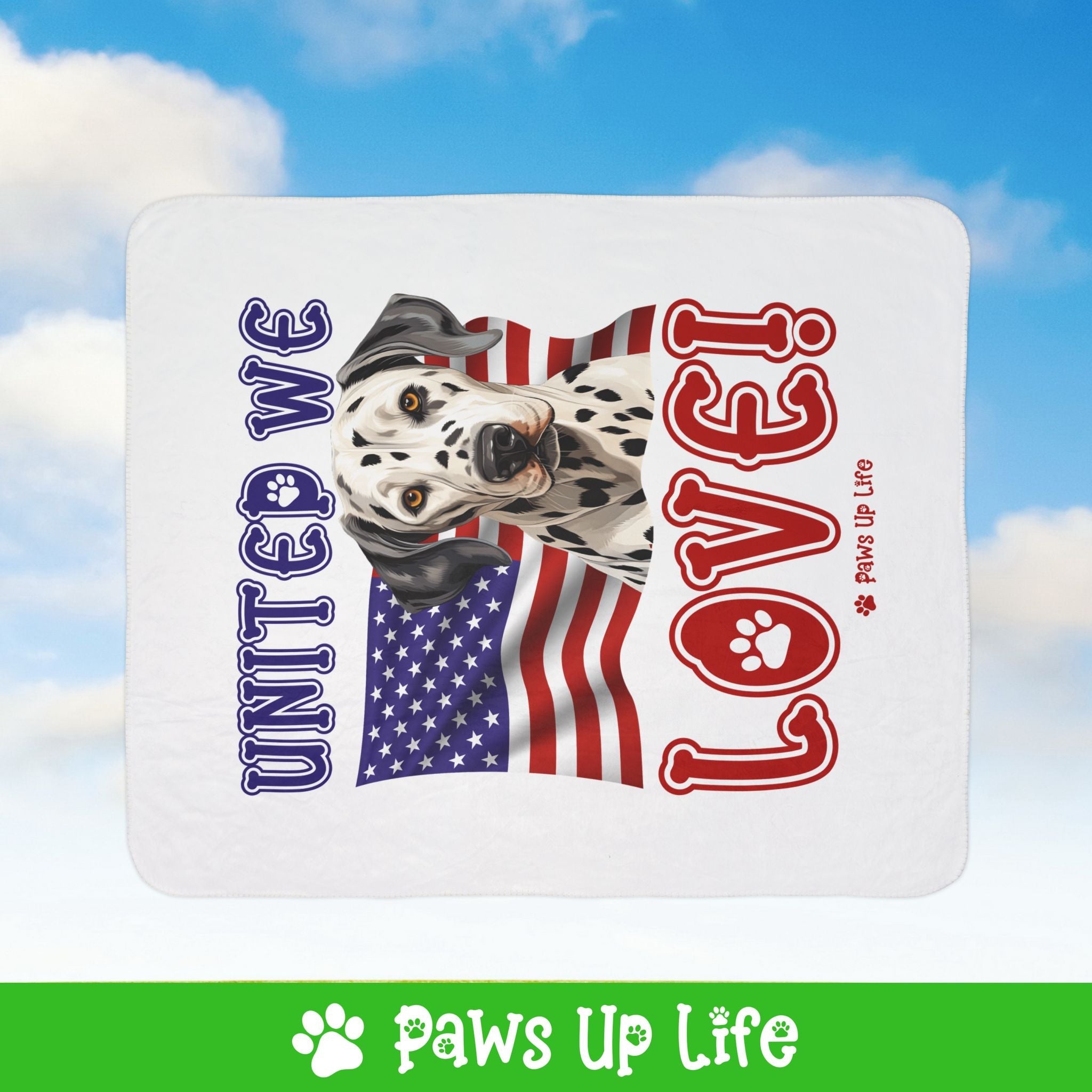 Dalmatian Dog United We Love Fleece Sherpa Blanket - Perfect for Snuggling and Cozy Napping | Paws Up Life, LLC