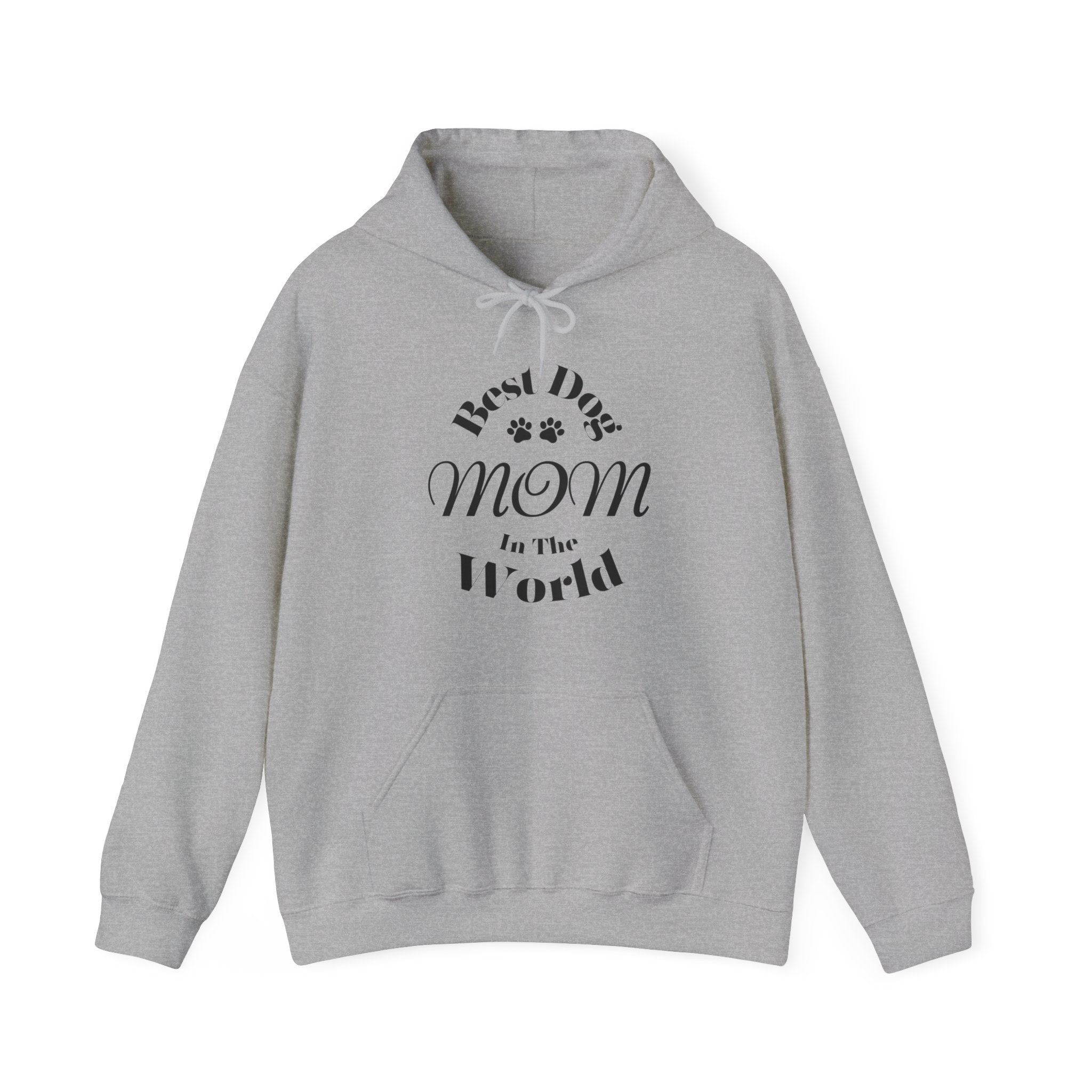 Best Dog Mom in the World Hoodie With The Paws Up Logo On The Back | Cozy & Stylish Gift for Dog Moms - Unisex Heavy Blend™ Hooded Sweatshirt. Great Gift For Dog Mom, Gift For Her