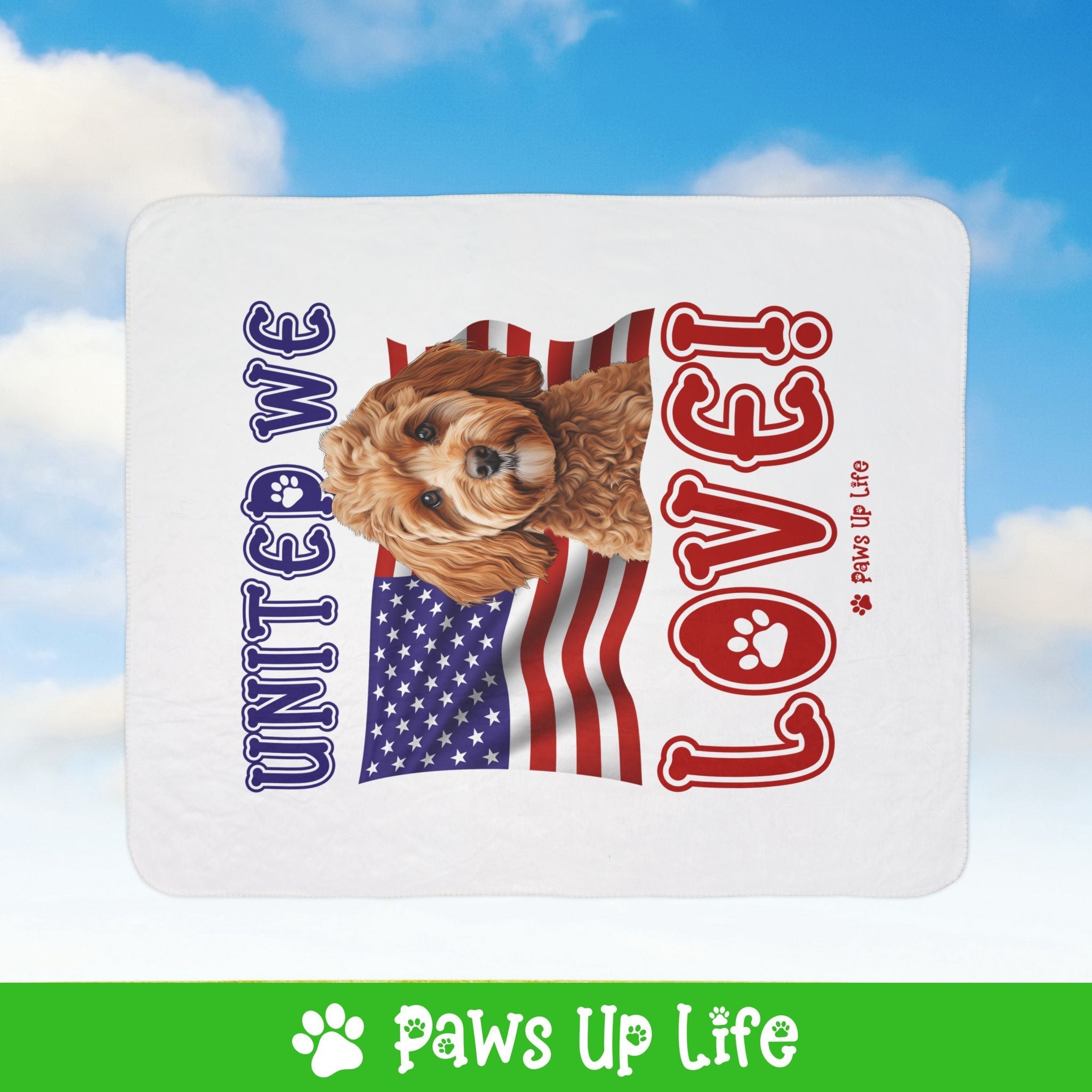 Cavoodle Dog United We Love Fleece Sherpa Blanket - Perfect for Snuggling and Cozy Napping | Paws Up Life, LLC