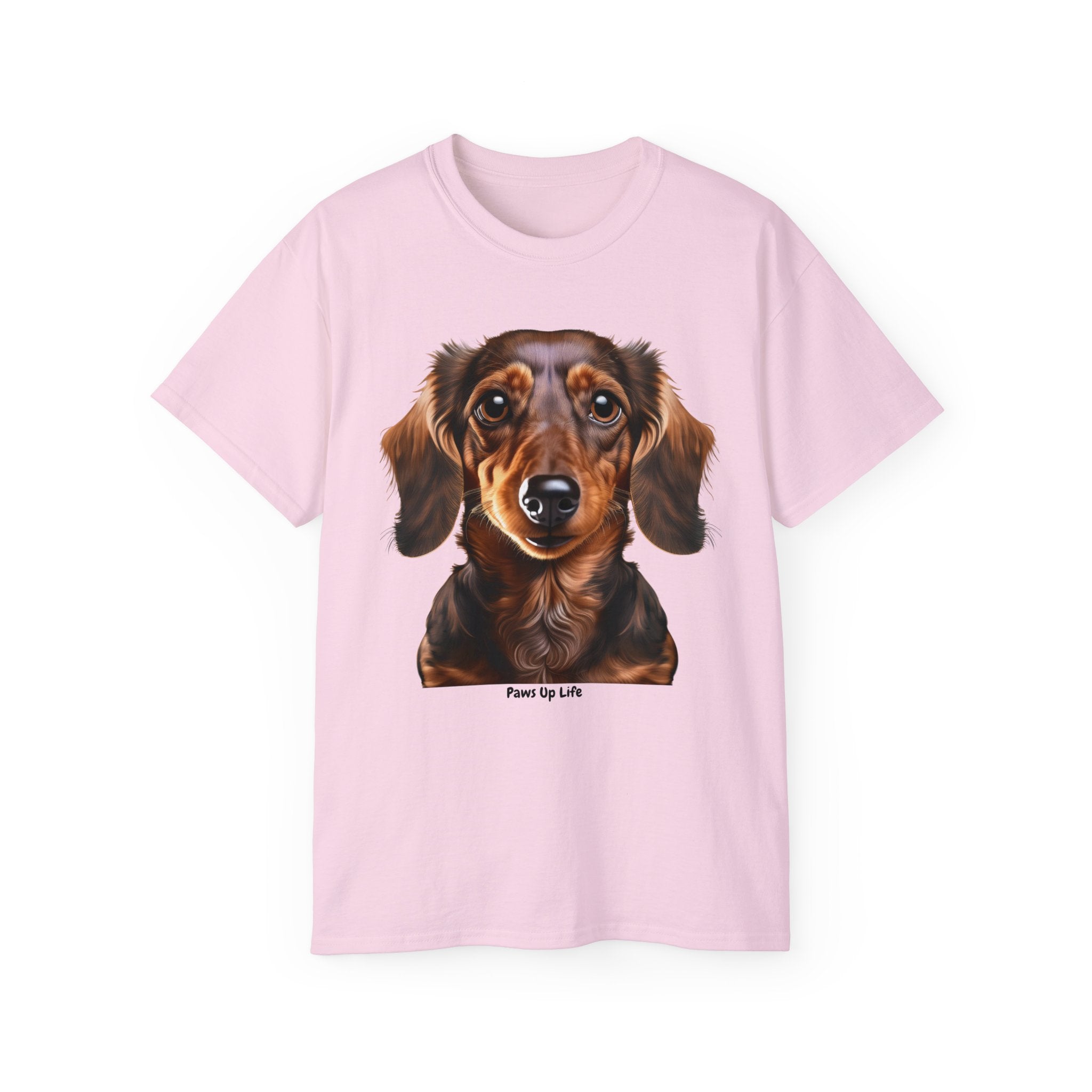 Dachshund Brown Long Haired Gilden Unisex Ultra Cotton Short Sleeve T Shirt By Paws Up Life