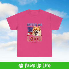 Pomeranian Dog United We Love Dog Tee, Shirt, Unisex Pet Lover Gift, Dog Mom Dad Tshirt, Animal Rescue Advocate, Cute Puppy Graphic Top Classic Collar | Paws Up Life, LLC