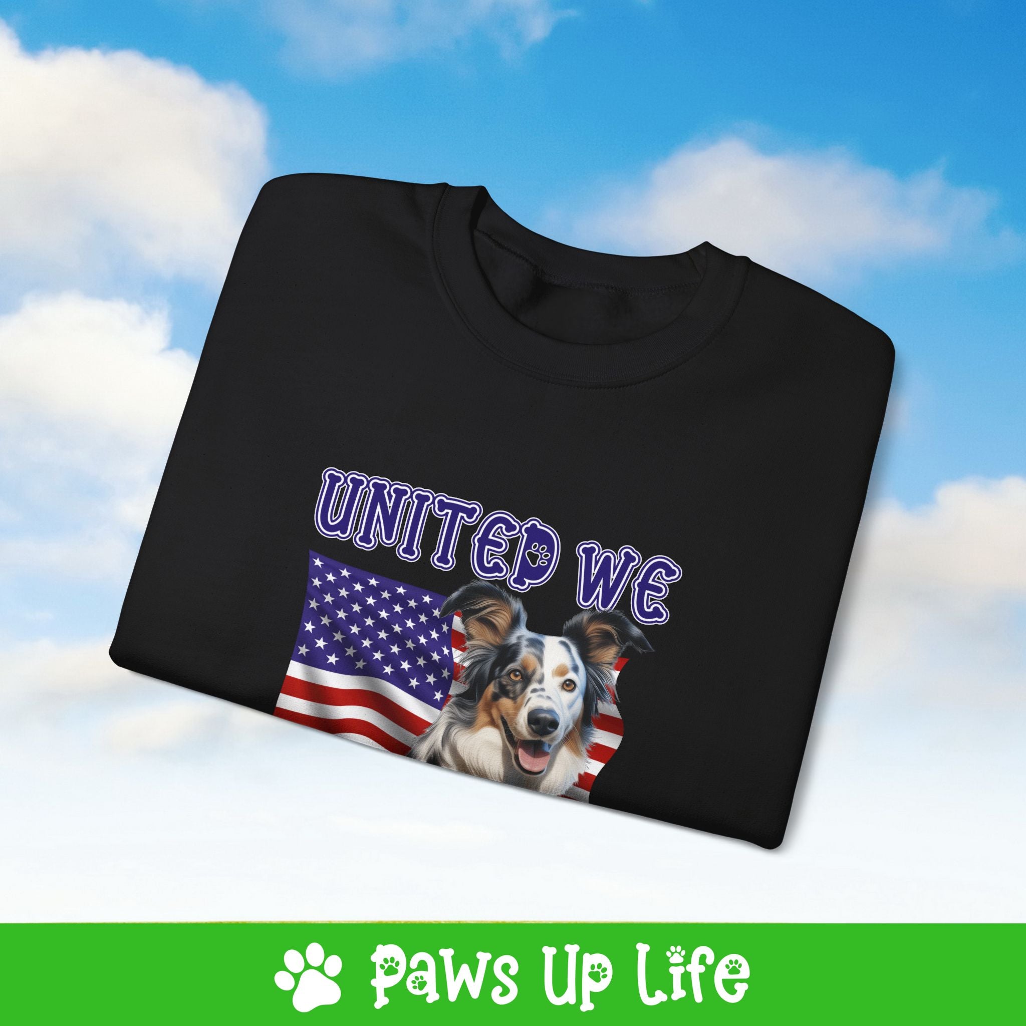 Australian Koolie Dog United We Love Dog Crewneck Sweatshirt, Unisex Gift for Animal Lovers, Dog Mom Dad Sweatshirt, Cute Dog Lover Apparel, Fun Pet | Paws Up Life, LLC