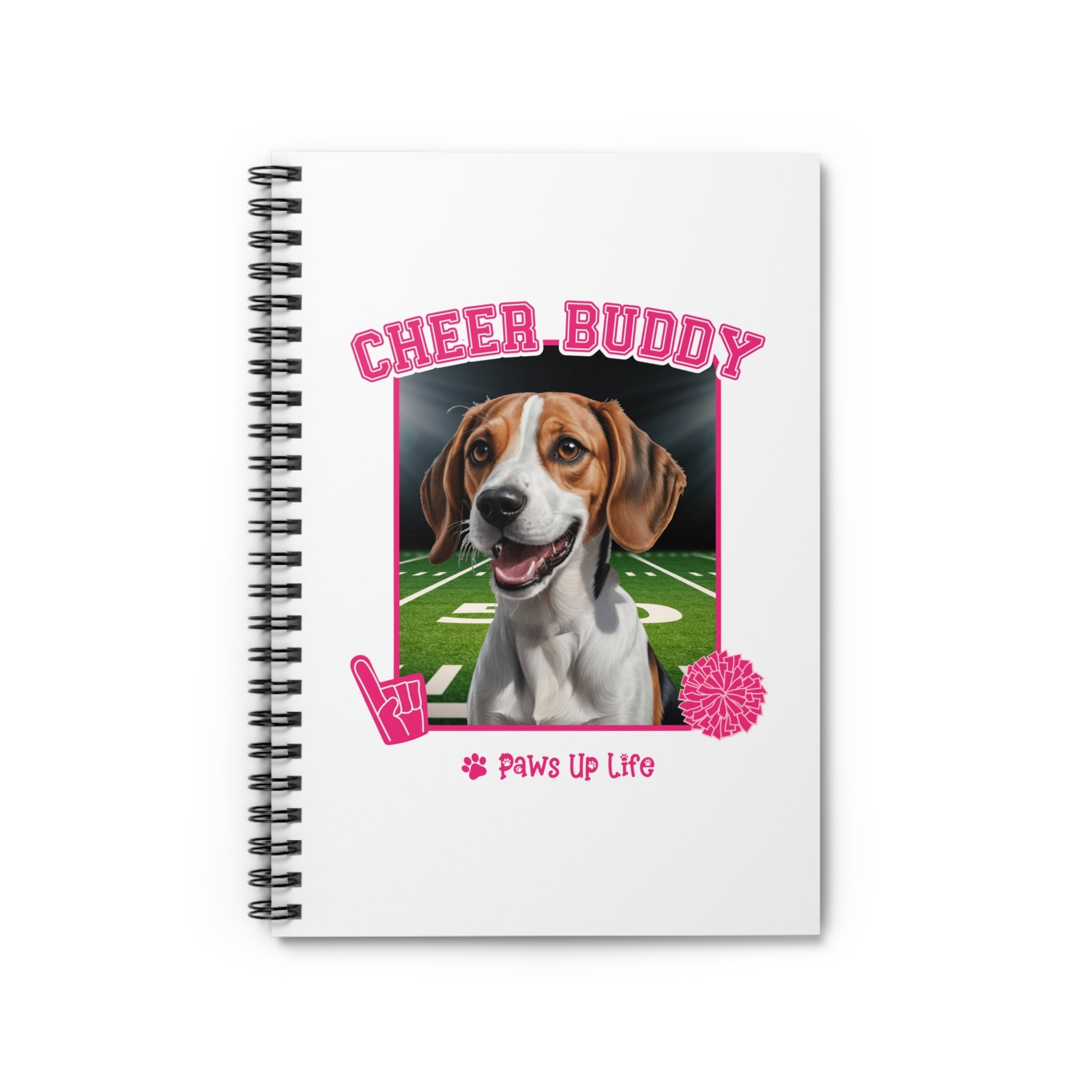 Beagle Cheer Buddy Cheerleading Dog Spiral Notebook for Office and Home - Ruled Line | Paws Up Life, LLC