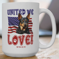 Australian Kelpie Dog United We Love 15oz Large Coffee Mug Ceramic Drinkware Tea Washable | Paws Up Life, LLC