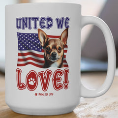 Chihuahua Dog United We Love 15oz Large Coffee Mug Ceramic Drinkware Tea Washable