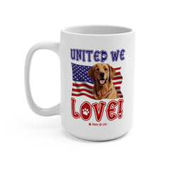 Golden Retriever Dog United We Love 15oz Large Coffee Mug Ceramic Drinkware Tea Washable | Paws Up Life, LLC