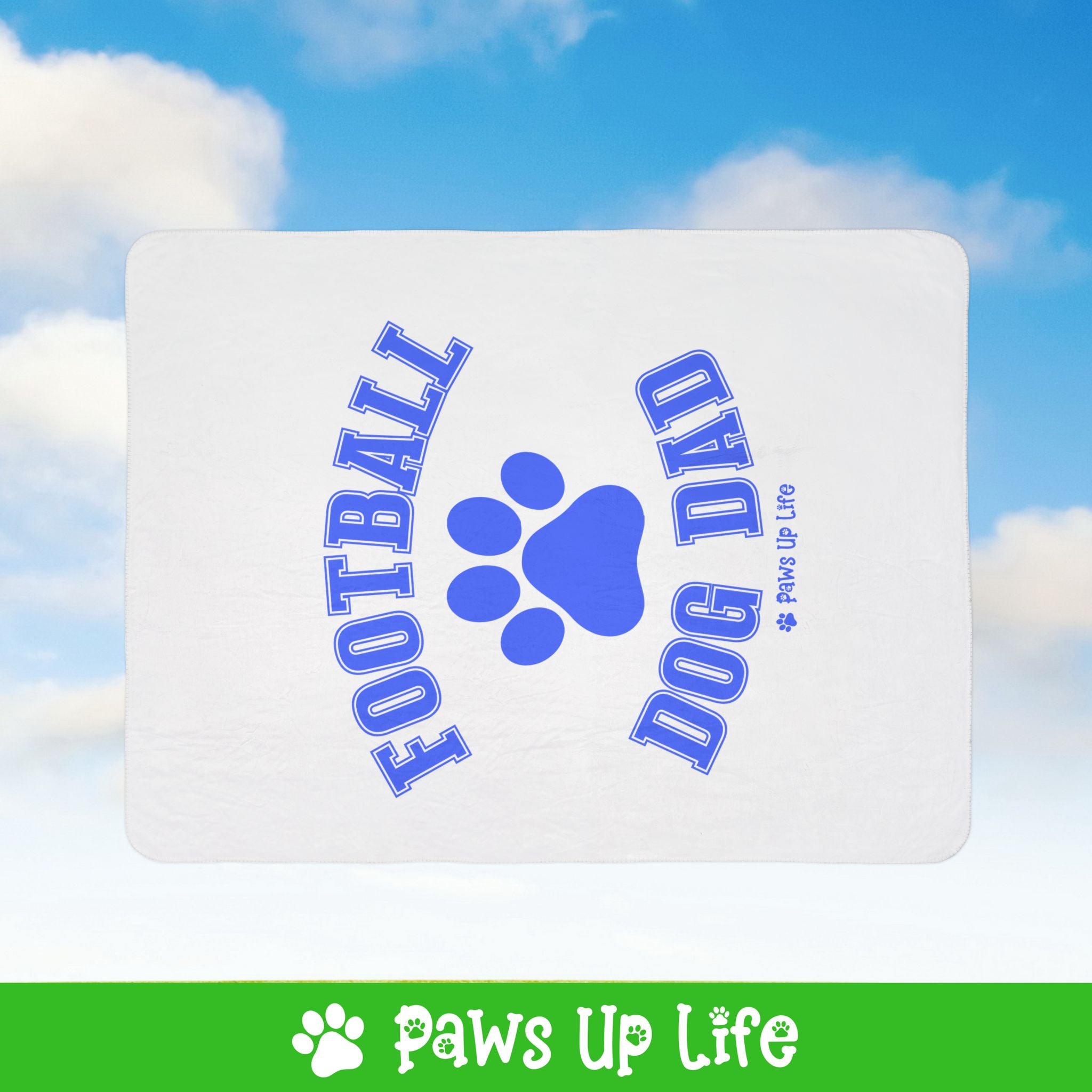 Football Dog Dad Fleece Sherpa Blanket - Perfect for Snuggling and Cozy Napping