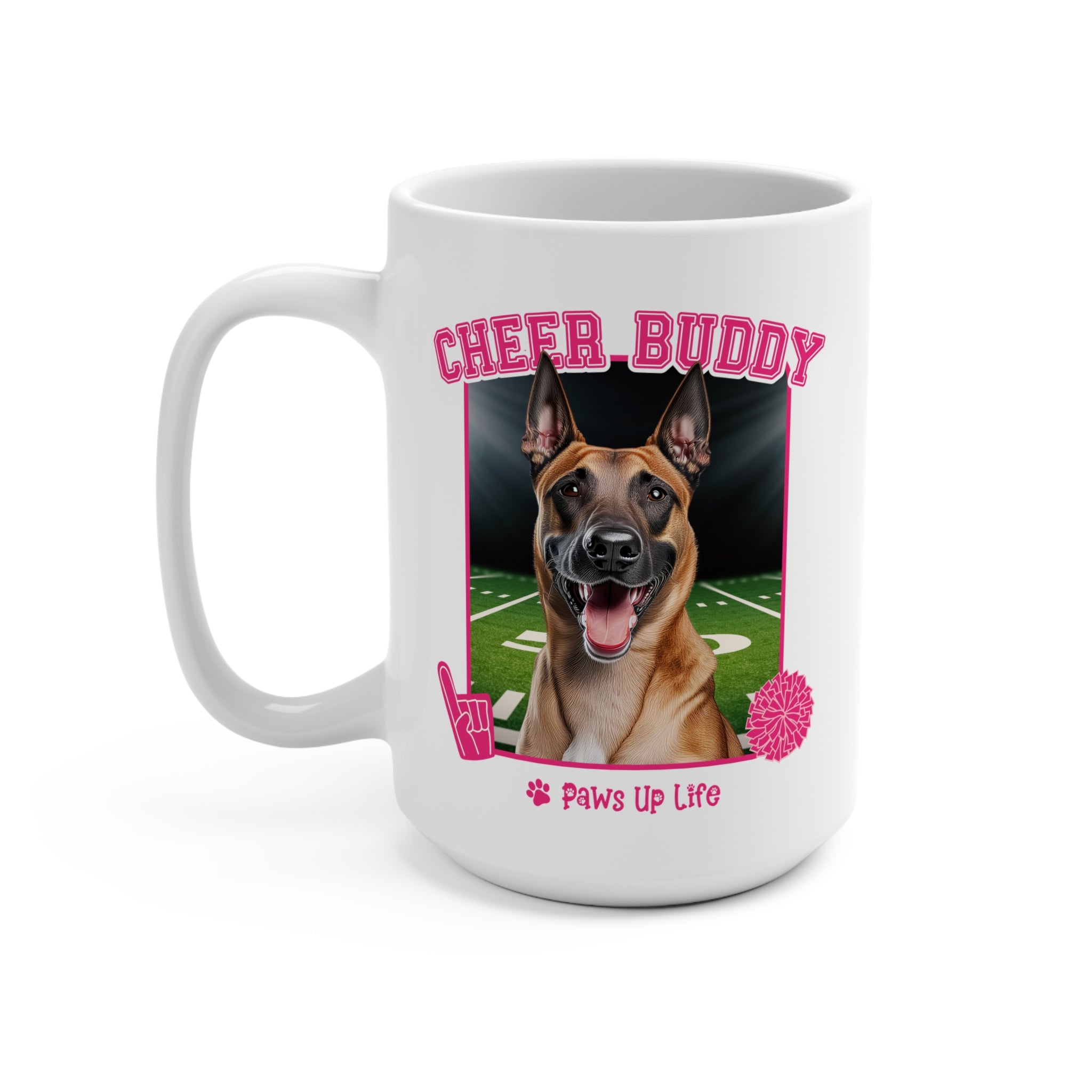 Belgian Malinos Cheer Buddy Cheerleading Dog 15oz Large Coffee Mug Ceramic Drinkware Tea Washable