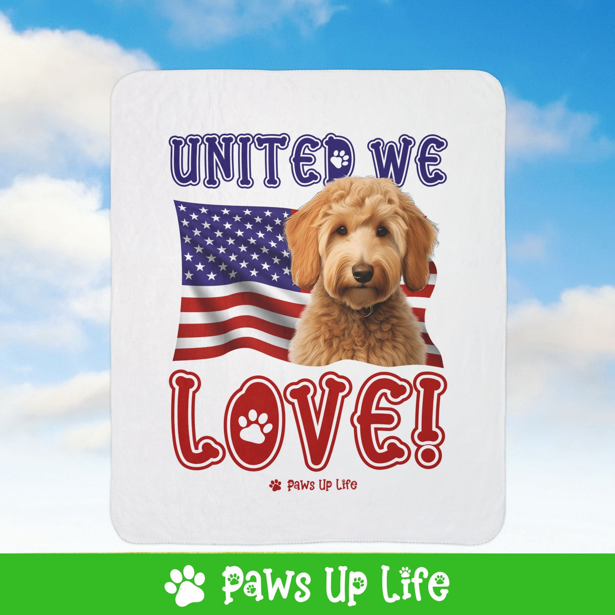 Groodle Dog United We Love Fleece Sherpa Blanket - Perfect for Snuggling and Cozy Napping | Paws Up Life, LLC