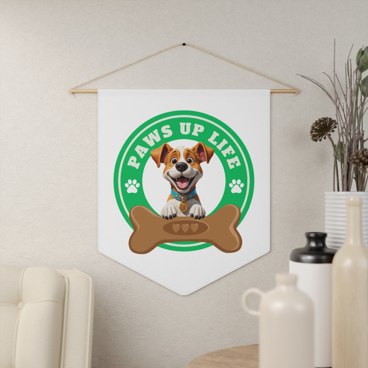 Paws Up Life Branded Pennant Wall Hanging