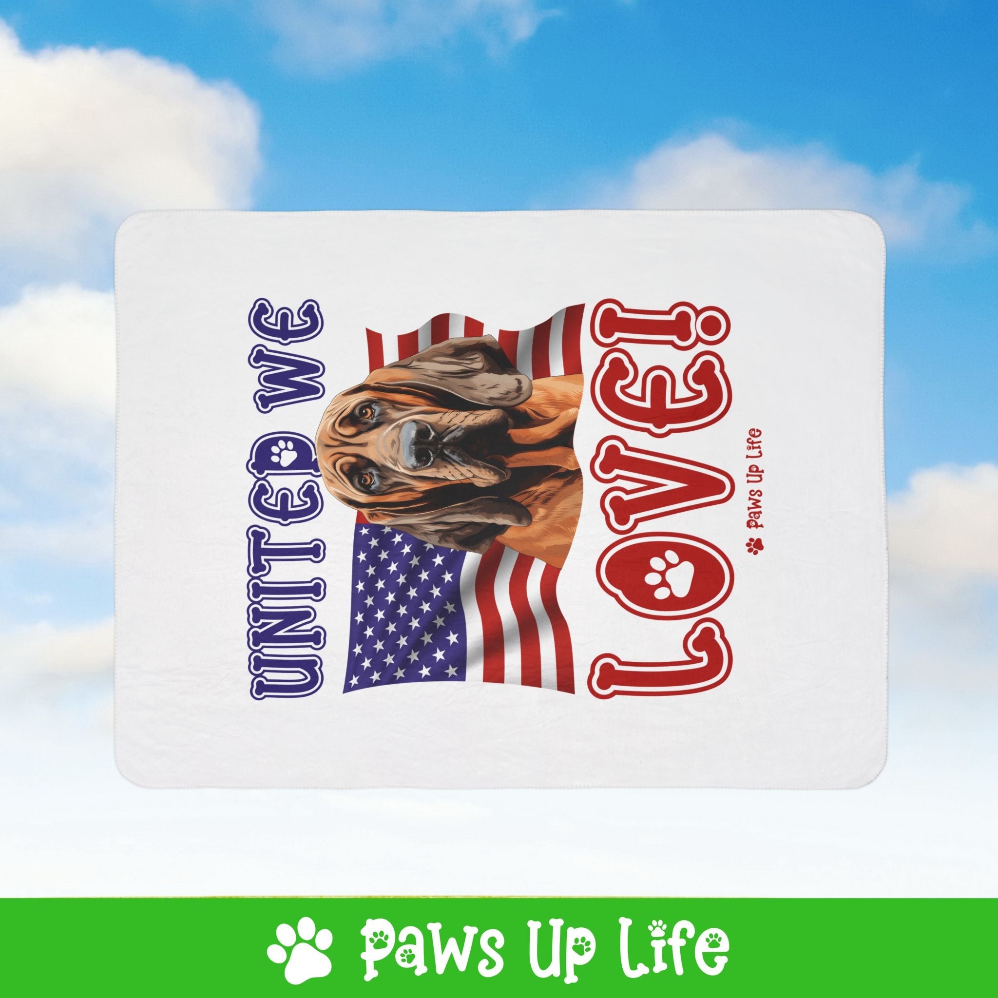 Bloodhound Dog United We Love Fleece Sherpa Blanket - Perfect for Snuggling and Cozy Napping | Paws Up Life, LLC