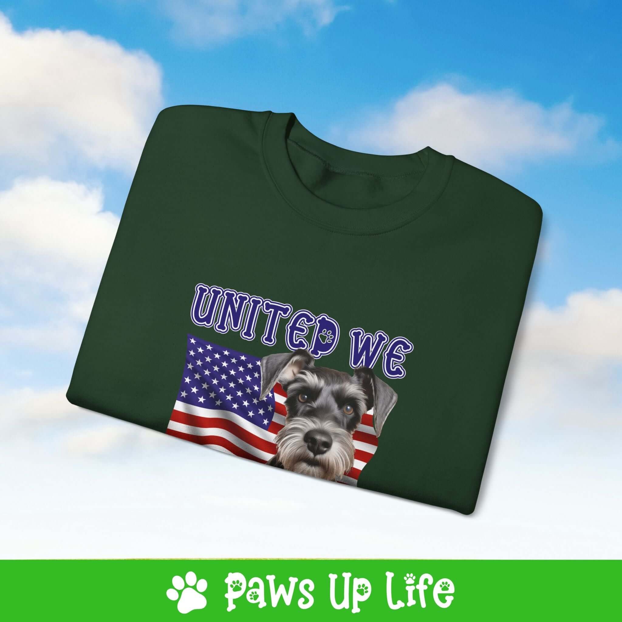 Miniature Schnauzer Dog United We Love Dog Crewneck Sweatshirt, Unisex Gift for Animal Lovers, Dog Mom Dad Sweatshirt, Cute Dog Lover Apparel, Fun Pet | Paws Up Life, LLC