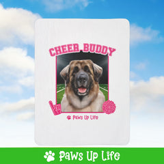 Leonberger Football Cheer Buddy Cheerleading Dog Fleece Sherpa Blanket - Perfect for Snuggling and Cozy Napping | Paws Up Life, LLC