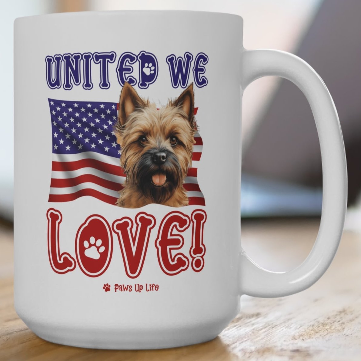 Cairn Terrier Dog United We Love 15oz Large Coffee Mug Ceramic Drinkware Tea Washable | Paws Up Life, LLC