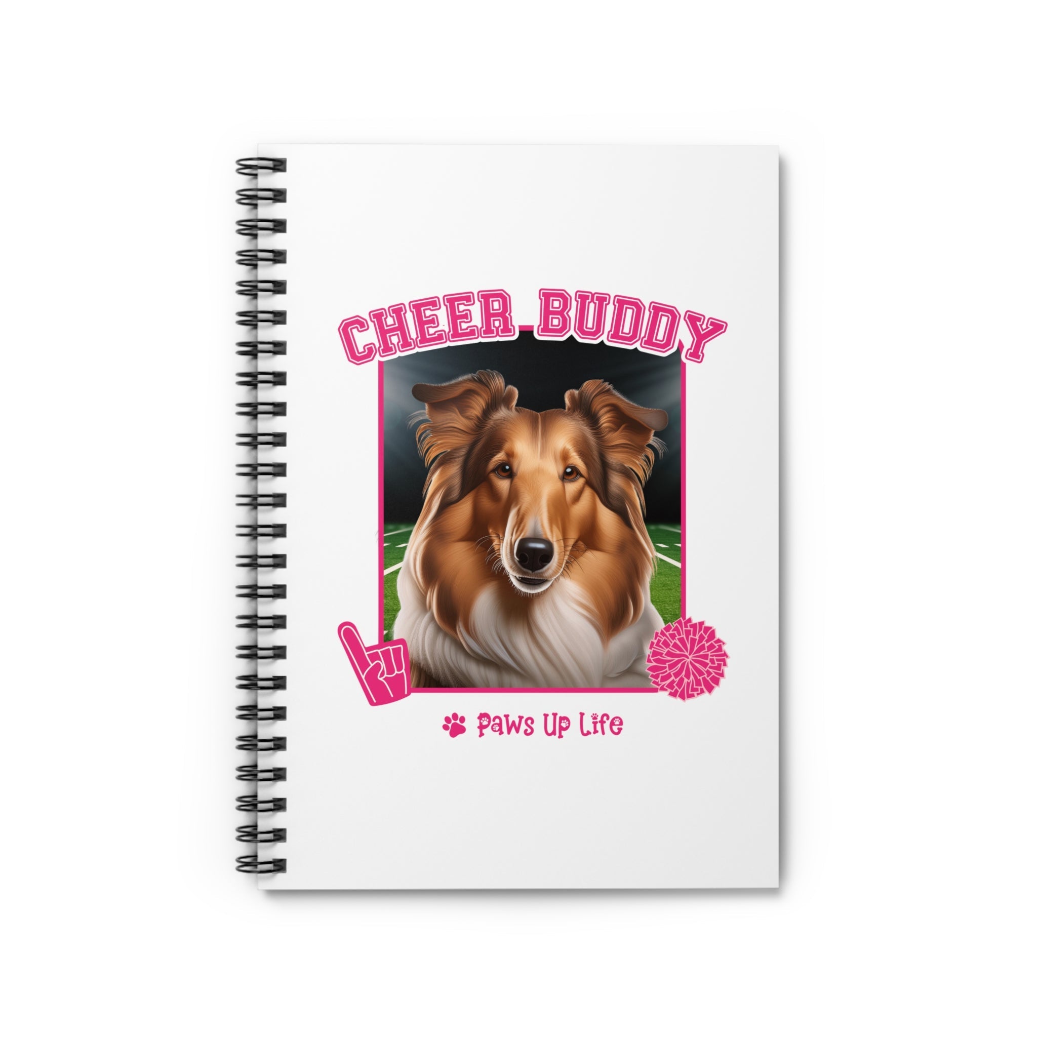 Collie Football Cheer Buddy Cheerleading Dog Spiral Notebook for Office and Home - Ruled Line | Paws Up Life, LLC