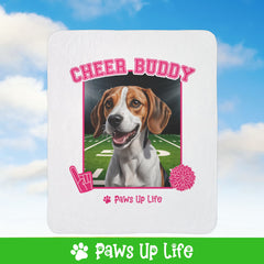 Beagle Cheer Buddy Cheerleading Dog Fleece Sherpa Blanket - Perfect for Snuggling and Cozy Napping