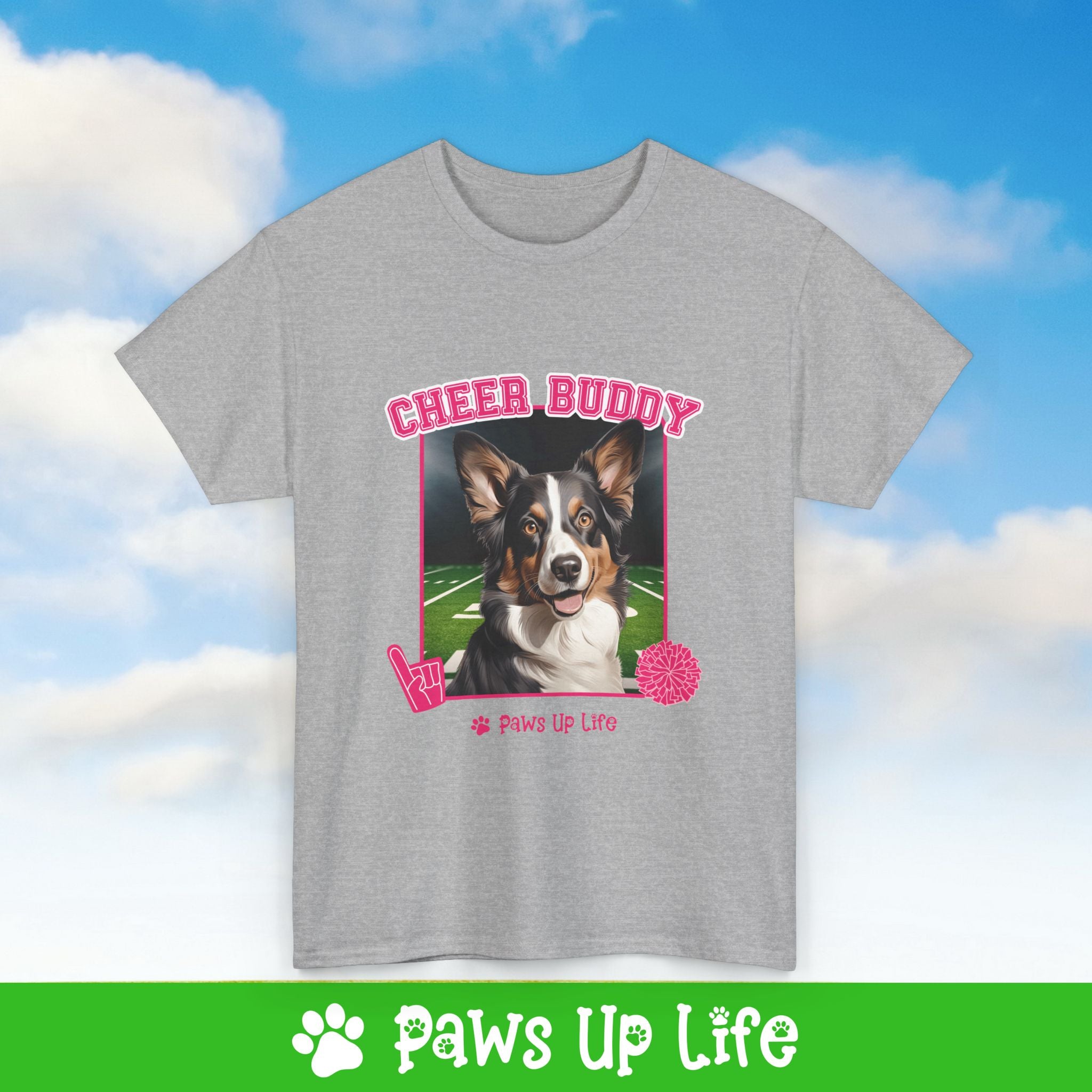 Cardigan Welsh Corgi Football Cheer Buddy Cheerleading Dog Tee, Shirt, Unisex Pet Lover Gift, Dog Mom Dad Tshirt, Animal Rescue Advocate, Cute Puppy Graphic Top Classic Collar | Paws Up Life, LLC