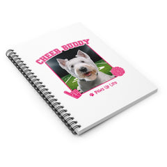 White Scottish Terrier Football Cheer Buddy Cheerleading Dog Spiral Notebook for Office and Home - Ruled Line | Paws Up Life, LLC