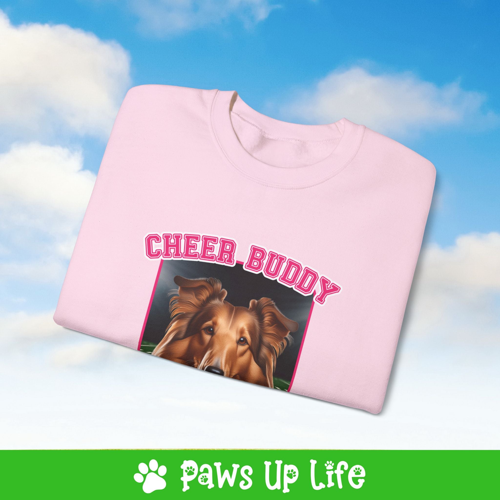 Collie Football Cheer Buddy Cheerleading Dog Crewneck Sweatshirt, Unisex Gift for Animal Lovers, Dog Mom Dad Sweatshirt, Cute Dog Lover Apparel, Fun Pet | Paws Up Life, LLC