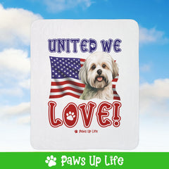 Maltese Dog United We Love Fleece Sherpa Blanket - Perfect for Snuggling and Cozy Napping | Paws Up Life, LLC