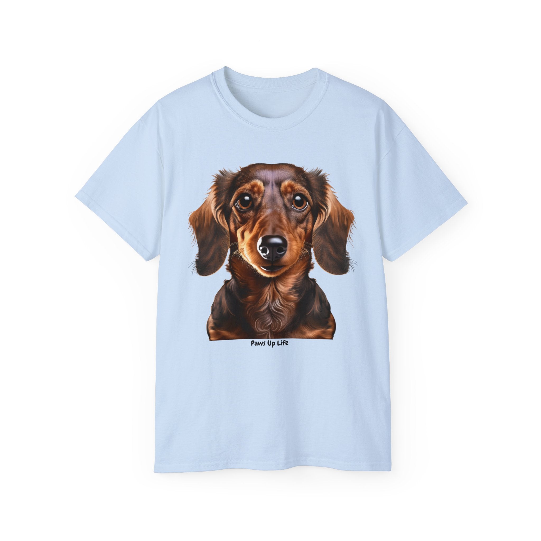 Dachshund Brown Long Haired Gilden Unisex Ultra Cotton Short Sleeve T Shirt By Paws Up Life