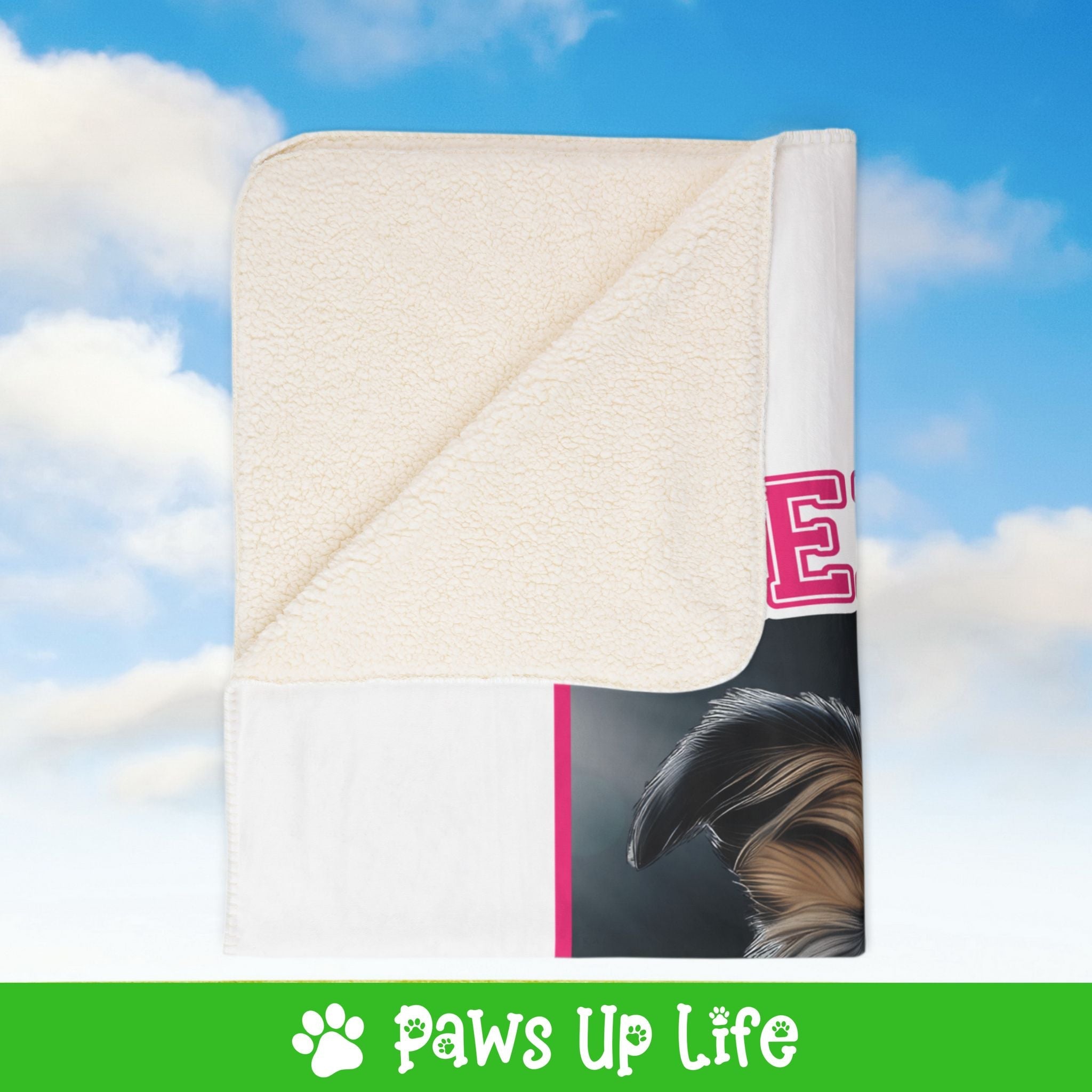 Australian Koolie Cheer Buddy Cheerleading Dog Fleece Sherpa Blanket - Perfect for Snuggling and Cozy Napping | Paws Up Life, LLC