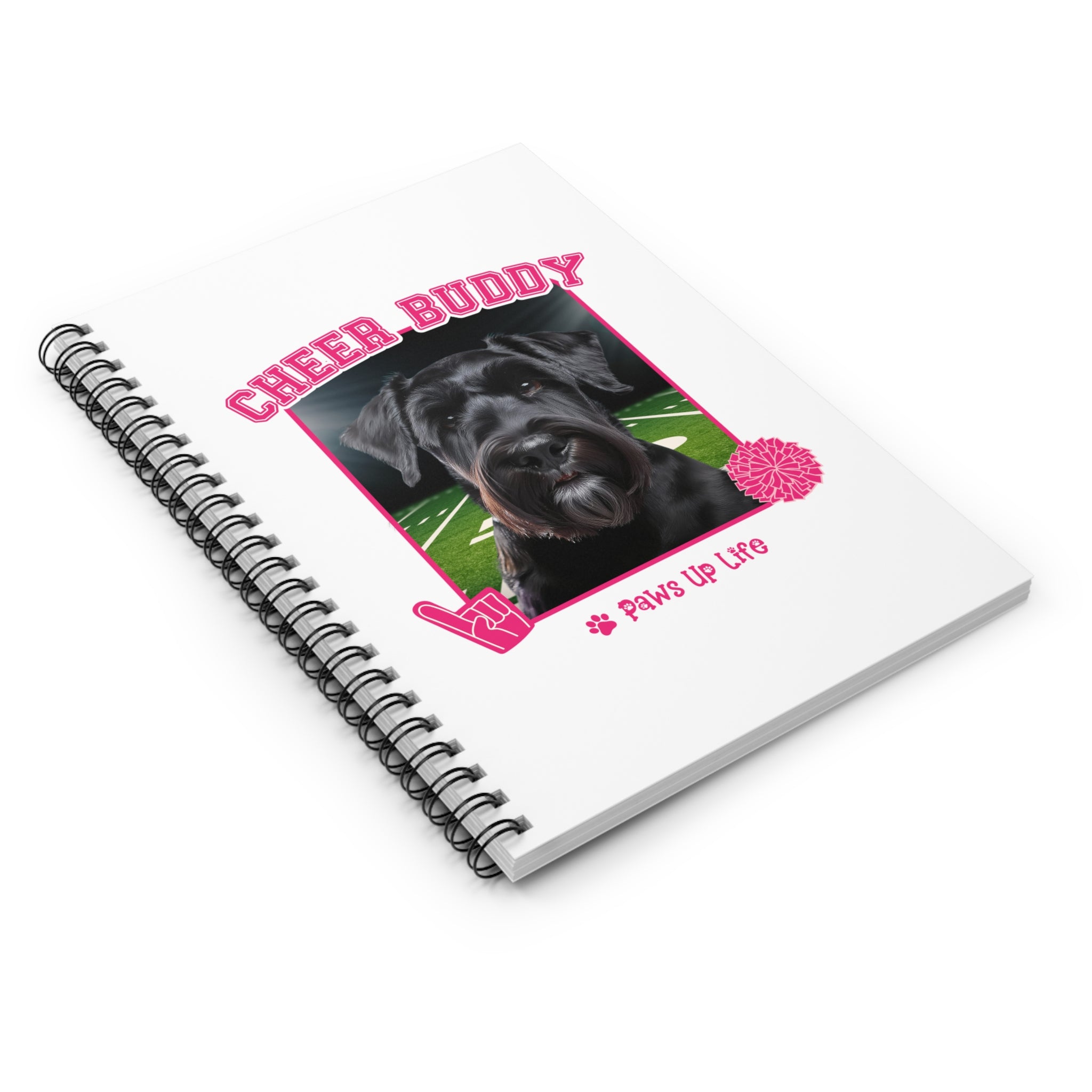 Giant Schnauzer Football Cheer Buddy Cheerleading Dog Spiral Notebook for Office and Home - Ruled Line | Paws Up Life, LLC