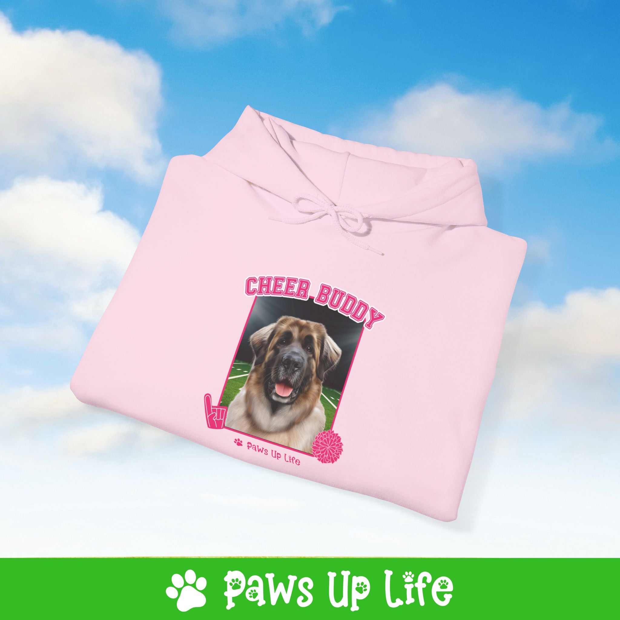 Leonberger Football Cheer Buddy Cheerleading Dog Unisex Hoodie Hooded Sweatshirt Classic Comfy Cotton | Paws Up Life, LLC