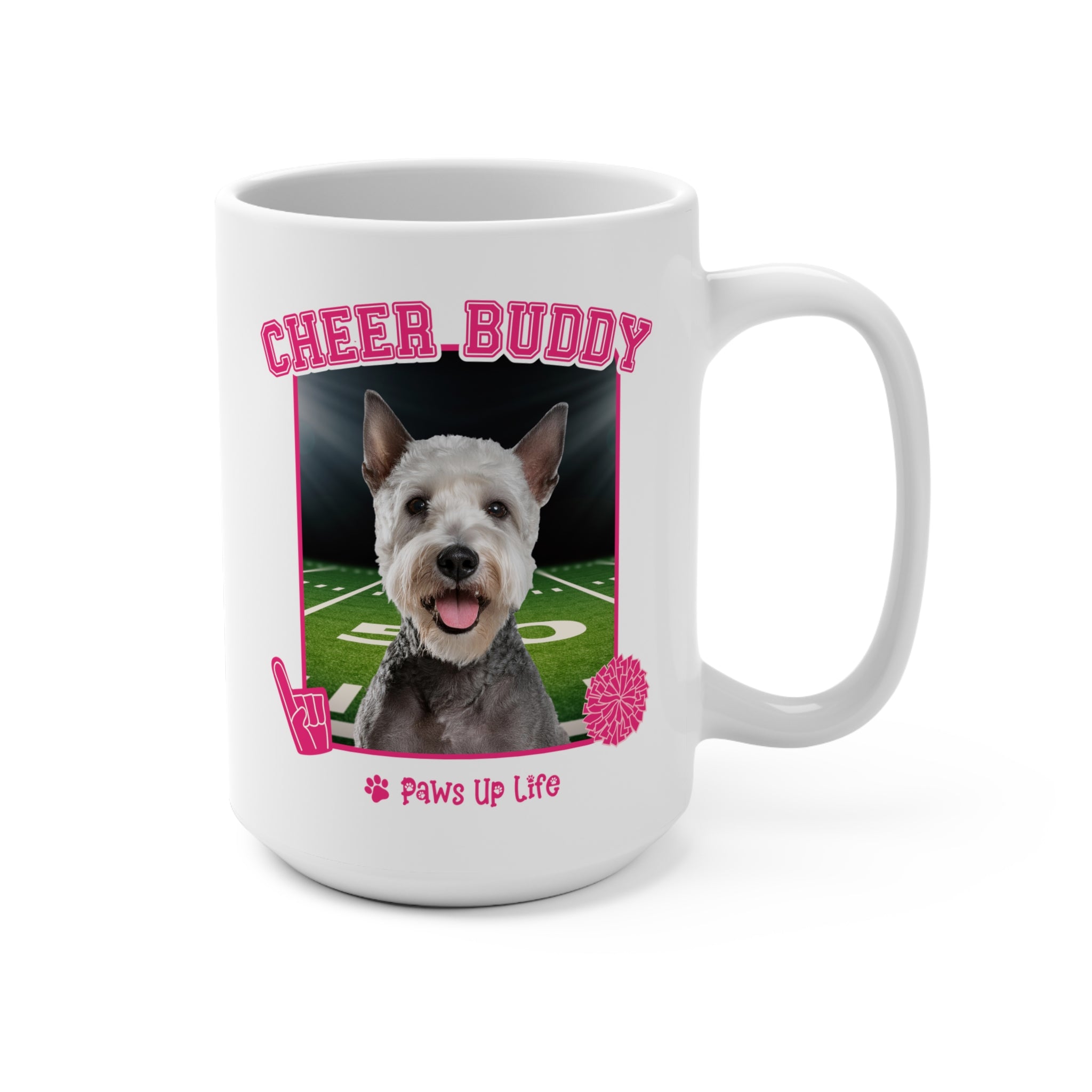 Bedington Terrier Cheer Buddy Cheerleading Dog 15oz Large Coffee Mug Ceramic Drinkware Tea Washable | Paws Up Life, LLC