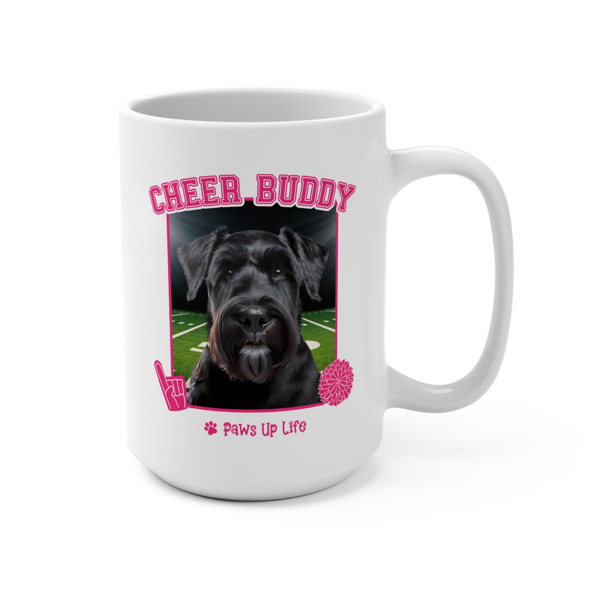 Giant Schnauzer Football Cheer Buddy Cheerleading Dog 15oz Large Coffee Mug Ceramic Drinkware Tea Washable | Paws Up Life, LLC