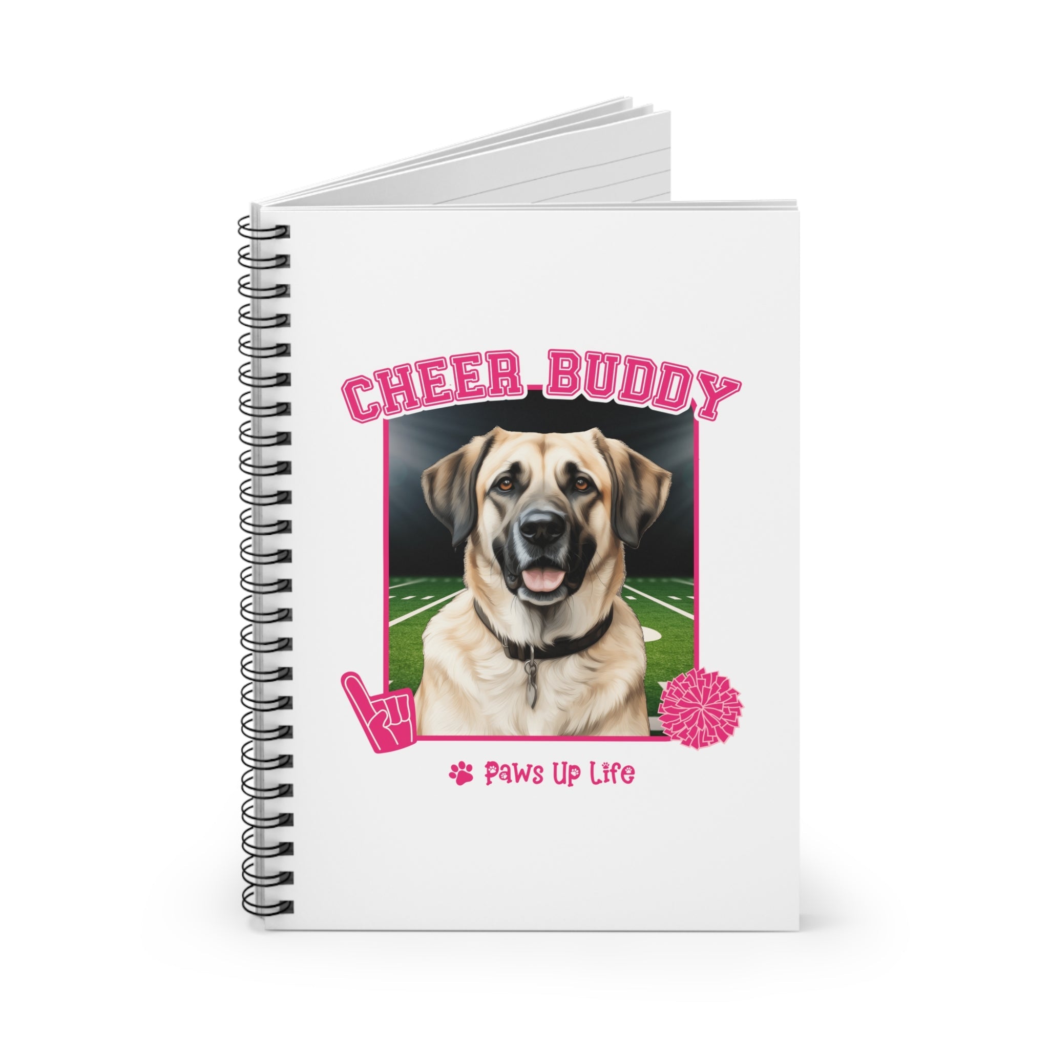 Anatolian Shepherd Cheer Buddy Cheerleading Dog Spiral Notebook for Office and Home - Ruled Line | Paws Up Life, LLC