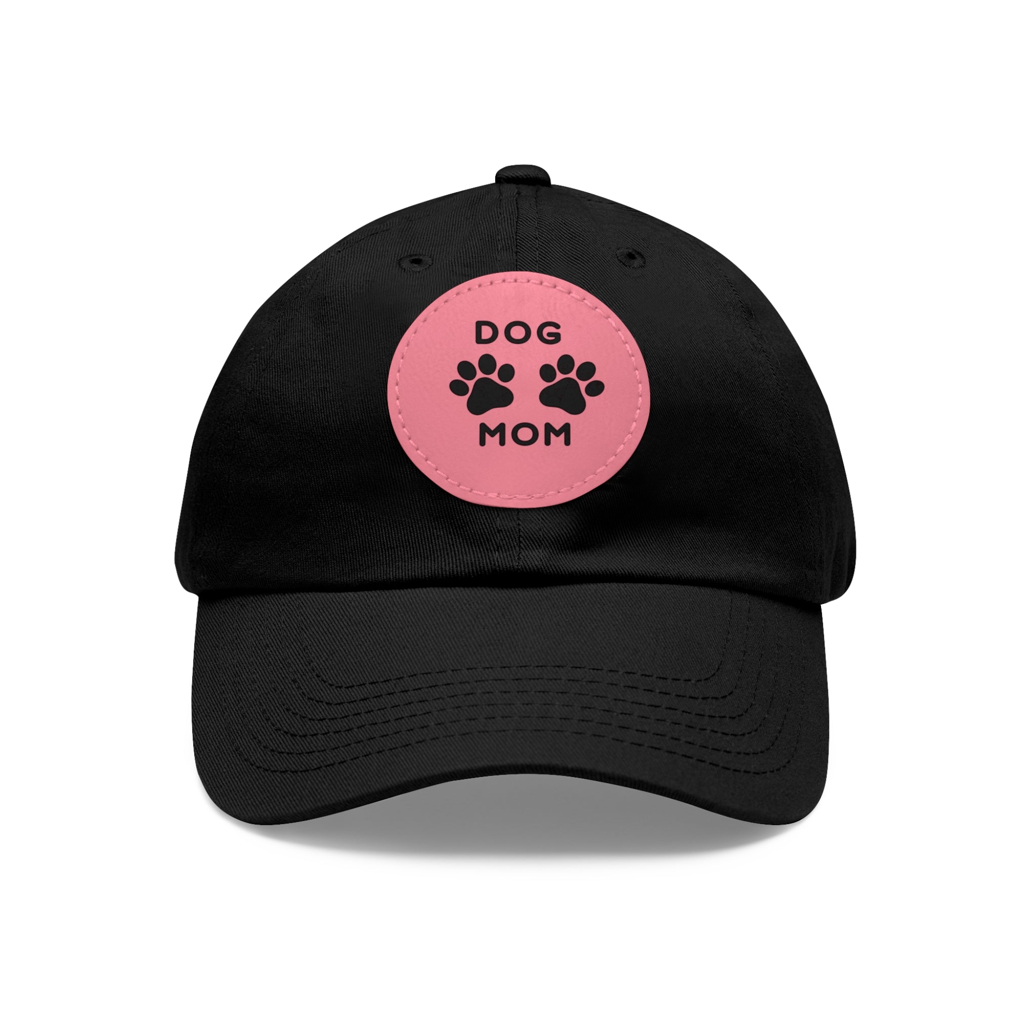 Dog Mom Embroidered Hat For Proud Pet Owners. Sylish Baseball Cap. Dog Mom Hat with Leather Patch (Round)| Gift For Her| Mother's Day| Birthday|Christmas| New Puppy| New Pet Owner| Pet Adoption