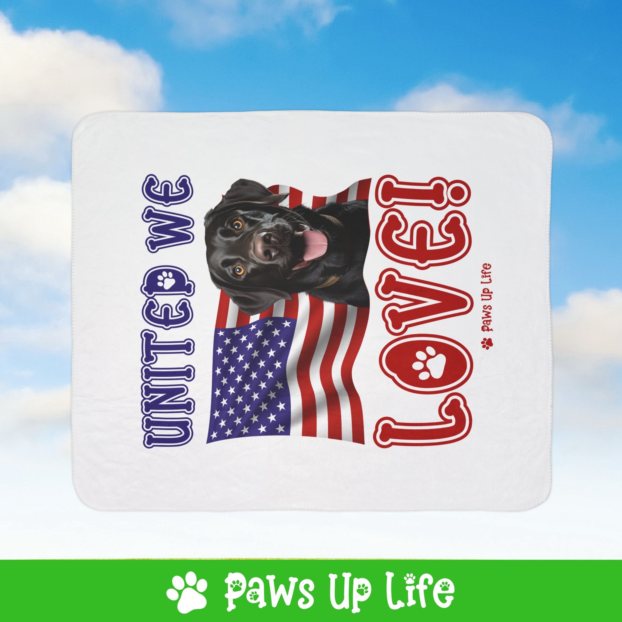 Black Lab Labrador Retriever Dog United We Love Fleece Sherpa Blanket - Perfect for Snuggling and Cozy Napping | Paws Up Life, LLC