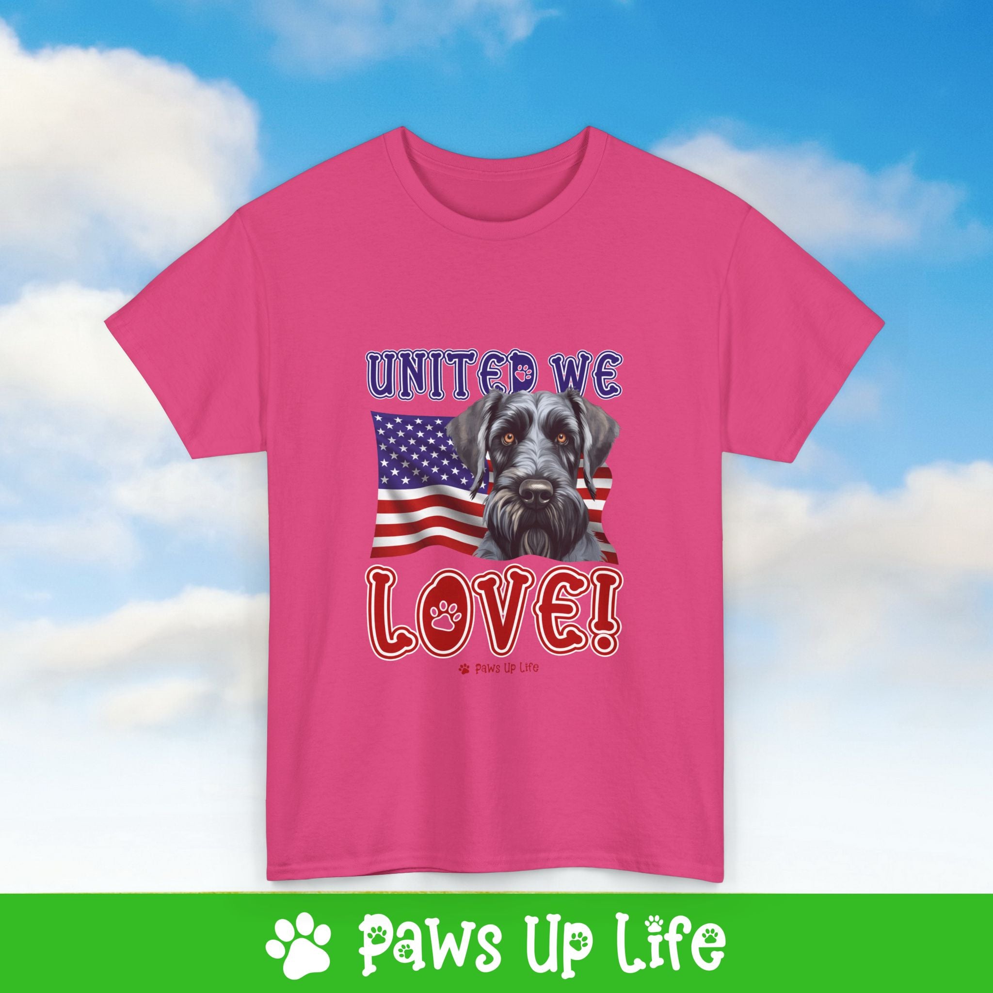 Giant Schnauzer Dog United We Love Dog Tee, Shirt, Unisex Pet Lover Gift, Dog Mom Dad Tshirt, Animal Rescue Advocate, Cute Puppy Graphic Top Classic Collar | Paws Up Life, LLC