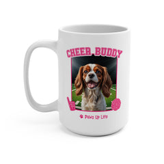 Cavalier King Charles Spaniel Football Cheer Buddy Cheerleading Dog 15oz Large Coffee Mug Ceramic Drinkware Tea Washable | Paws Up Life, LLC